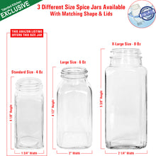 Load image into Gallery viewer, Spice Glass Jars Kit, 3 Different Sizes Available