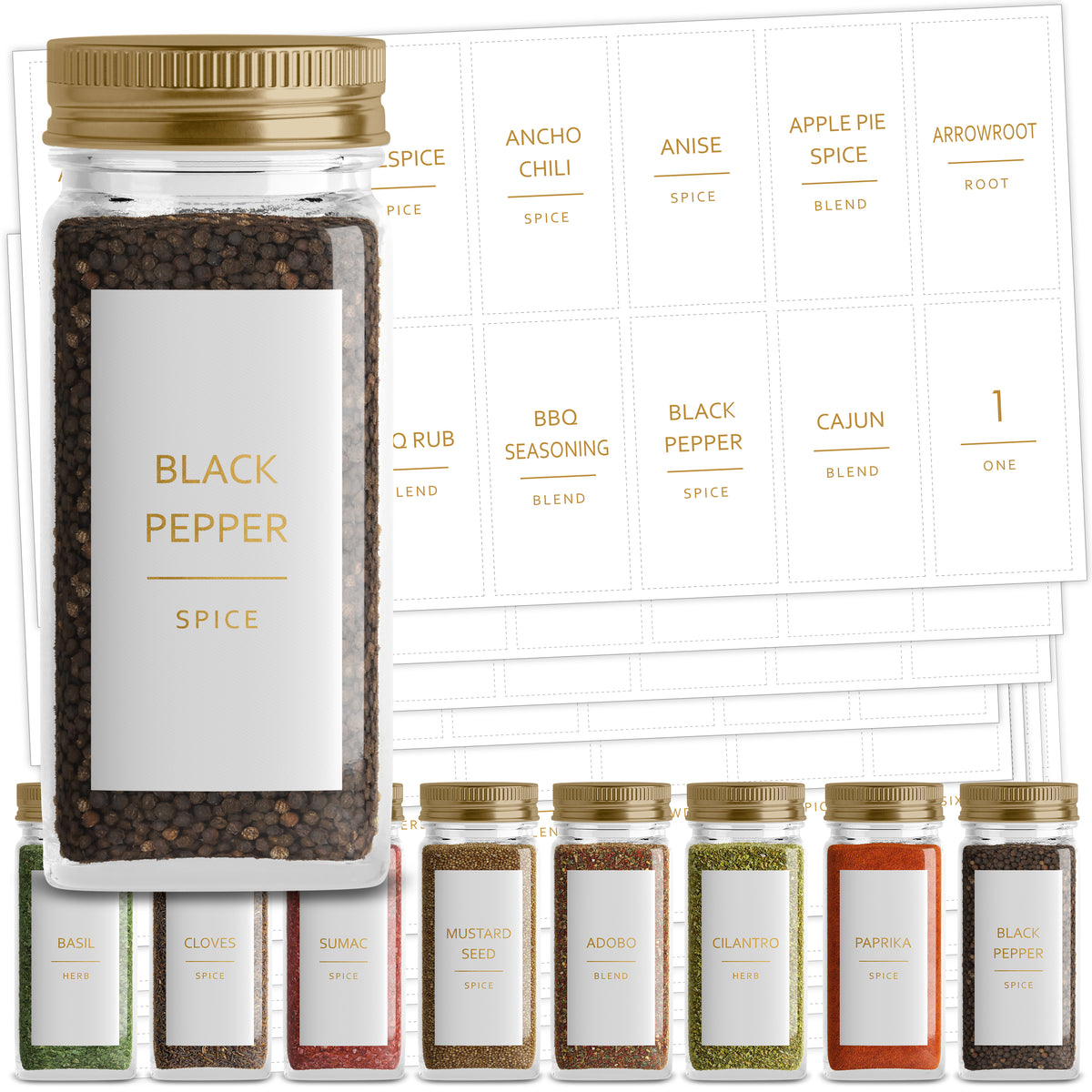 216Pcs Dream Lifestyle Minimalist Spice Jar Labels, Spice Herb