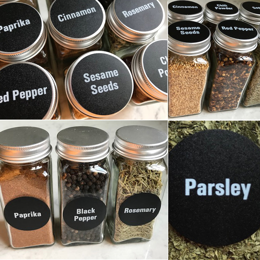 Kitchen Labels, Chalkboard Spice Jar Labels Printed For Pantry