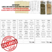 Load image into Gallery viewer, Spice Label Combo Set, 226 Black &amp; White Labels