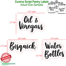 Load image into Gallery viewer, Complementary Cursive Pantry Label Set, 155 Black Labels