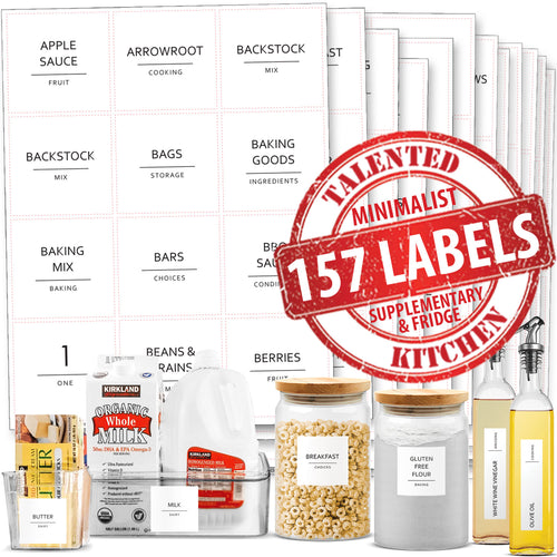 Minimalist Supplementary Pantry & Fridge Labels, 157 Labels