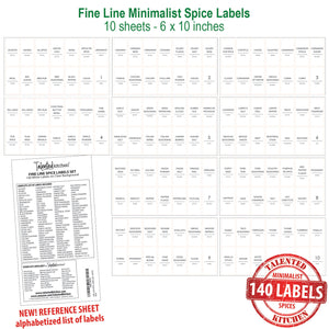 Minimalist Spice Labels, 140 Labels