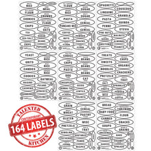Load image into Gallery viewer, Contemporary Pantry Label Set, 164 Black Labels