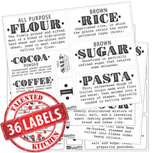 Load image into Gallery viewer, Definitions Farmhouse Pantry Label Set, 36 Black Labels