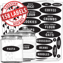 Load image into Gallery viewer, Chalkboard Pantry Label Set, 158 Black Labels