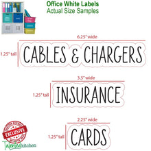 Load image into Gallery viewer, Talented Kitchen 142 White Office &amp; Crafts Organization Labels. Clear Preprinted Stickers. Canister &amp; Bin Labels to Declutter Craft Closet &amp; Work Space