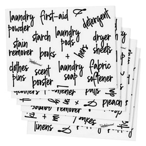 Script Laundry Room Label Set, 141 Black Labels