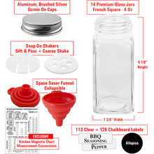 Load image into Gallery viewer, Spice Glass Jars Kit, 3 Different Sizes Available
