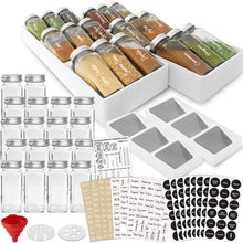 Load image into Gallery viewer, 2 Drawer Organization Trays with 18 Spice Glass Jars
