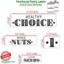 Load image into Gallery viewer, Mega Farmhouse Pantry Label Set, 154 Black Labels