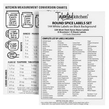 Load image into Gallery viewer, Talented Kitchen 14 Pcs Large 6 oz Glass Spice Jars with Labels and Shakers Lids, Empty Seasoning Containers with Funnel, Magnetic Conversion Chart, 269 Preprinted Stickers in 2 Styles