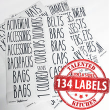 Load image into Gallery viewer, All Caps Closet &amp; Shoe Label Set, 134 Black Labels