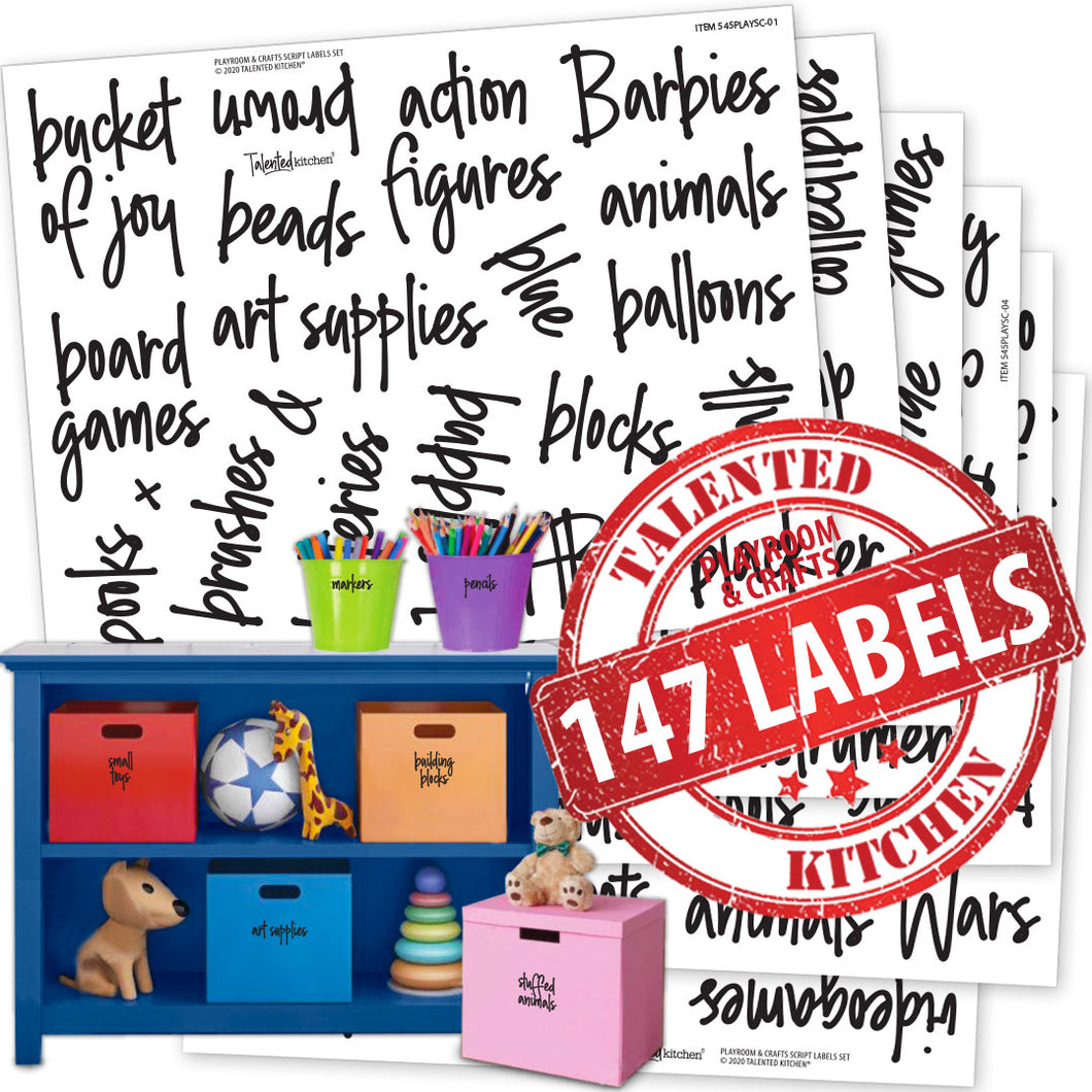 Playroom Label Set, 147 Black Labels