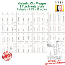 Load image into Gallery viewer, Minimalist Oils, Vinegars &amp; Condiments, 132 Labels