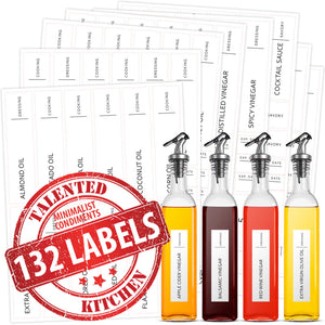 Minimalist Oils, Vinegars & Condiments, 132 Labels