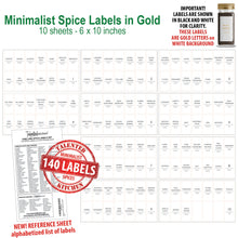 Load image into Gallery viewer, Minimalist Spice Labels, 140 Gold Labels