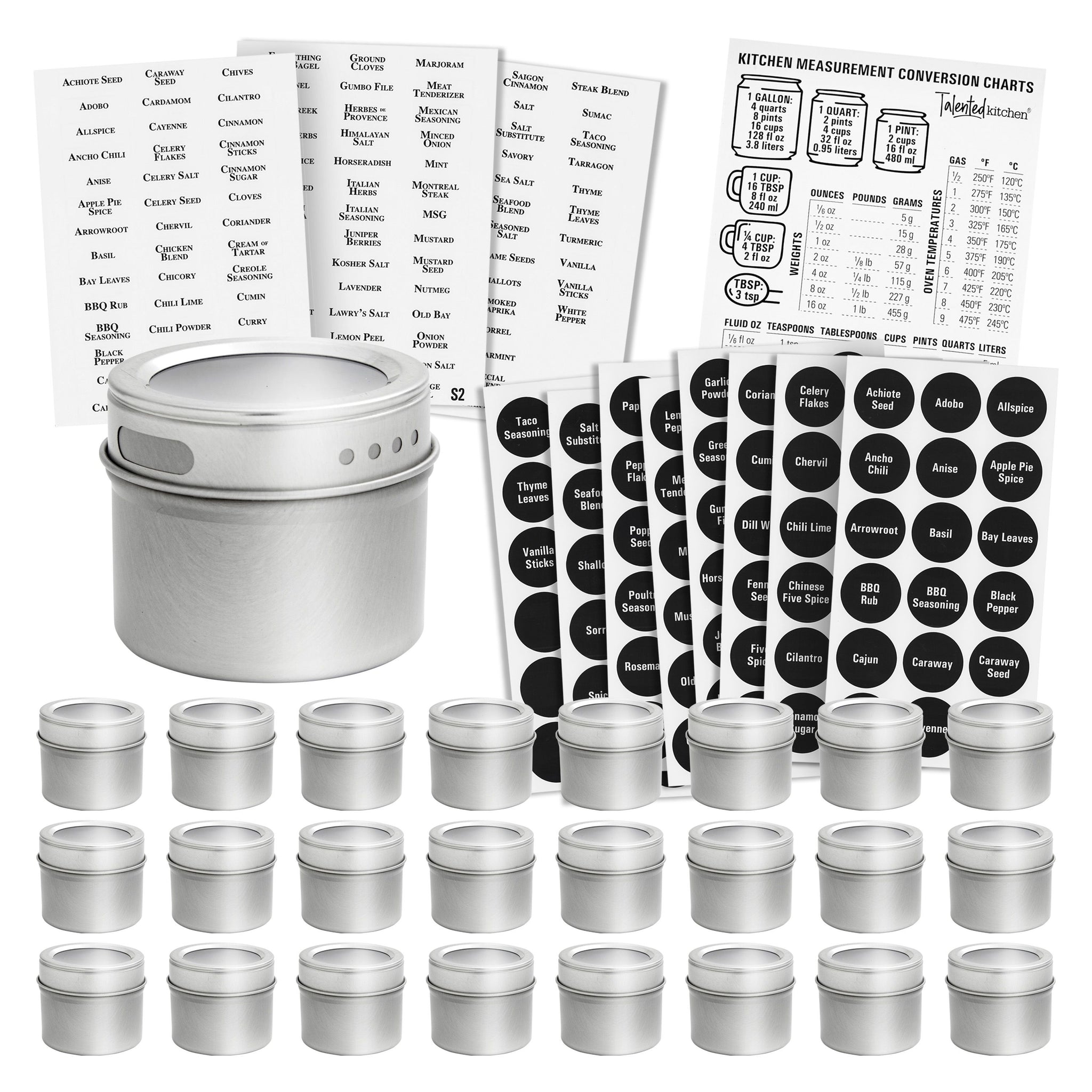 12 Pack Round Spice Bottles 3oz Glass Spice Jars With Silver Metal