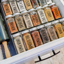 Load image into Gallery viewer, Thin All Caps Spice Labels, 145 Black Labels
