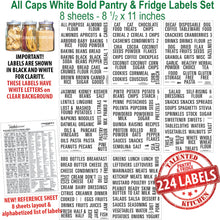 Load image into Gallery viewer, All Caps Bold Pantry &amp; Fridge Labels, 224 White Labels