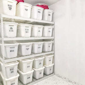 All Caps Household & Storage Label Set, 138 Black Labels