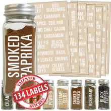 Load image into Gallery viewer, All Caps Spice Label Set, 134 White Labels