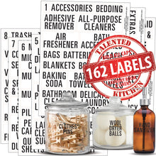 Load image into Gallery viewer, Bold All Caps Laundry Room, Linen Closet &amp; Cleaning Supplies Labels Set, 162 Black Labels