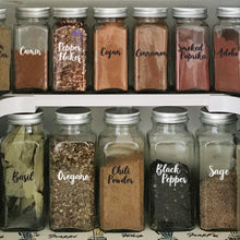Load image into Gallery viewer, Cursive Spice Label Combo Set, 300 Black &amp; White Labels