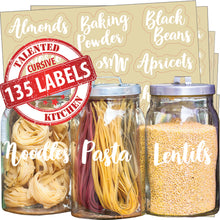 Load image into Gallery viewer, Cursive Pantry Label Set, 135 White Labels