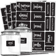 Load image into Gallery viewer, Script Chalkboard Pantry Label Set, 128 Black Labels