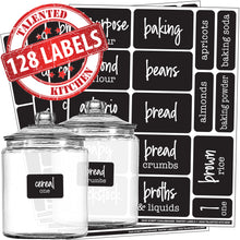 Load image into Gallery viewer, Script Chalkboard Pantry Label Set, 128 Black Labels