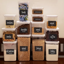 Load image into Gallery viewer, Script Chalkboard Pantry Label Set, 128 Black Labels