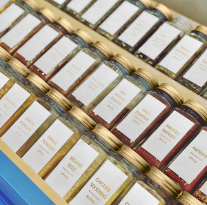 Spice Glass Jars Kit in Gold, 2 Different Sizes Available