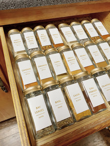 Spice Glass Jars Kit in Gold, 2 Different Sizes Available