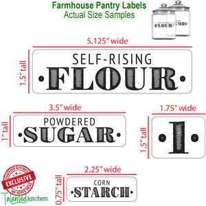 Mega Farmhouse Pantry Label Set, 144 White Labels