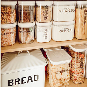 Mega Farmhouse Pantry Label Set, 154 Black Labels