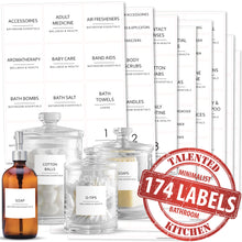 Load image into Gallery viewer, Minimalist Bathroom, Beauty &amp; Makeup Label Set, 174 Labels