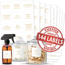 Load image into Gallery viewer, Minimalist Laundry Room Label Set, 144 Gold Labels