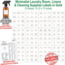 Load image into Gallery viewer, Minimalist Laundry Room Label Set, 144 Gold Labels