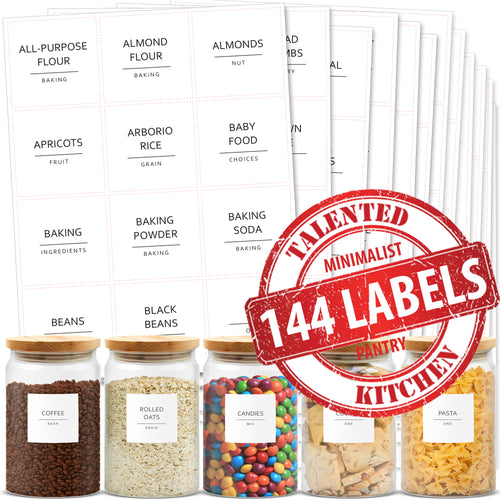 Minimalist Pantry Labels, 144 Labels