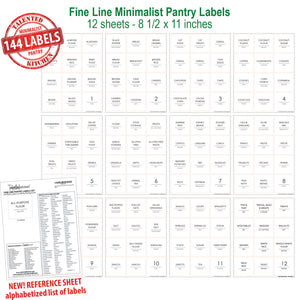 Minimalist Pantry Labels, 144 Labels