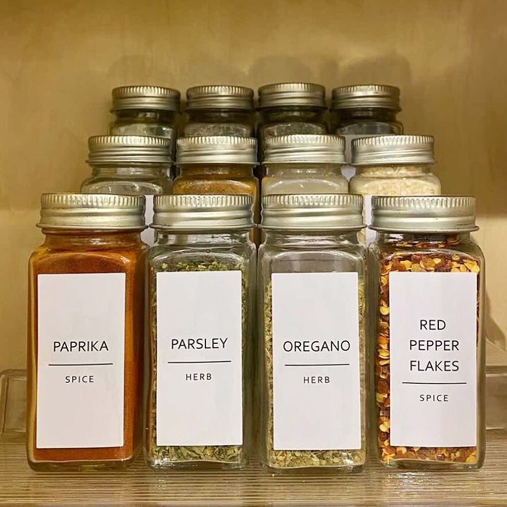 Talented Kitchen 140 Minimalist Spice Jar Labels, Preprinted