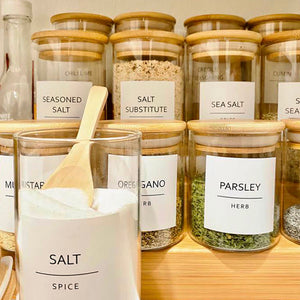 Minimalist Square Spice Labels, 184 Labels