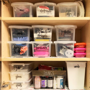 Storage & Garage Label Set, 136 Script Black Labels