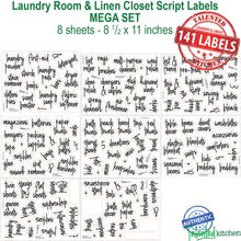 Load image into Gallery viewer, Script Laundry Room Label Set, 141 Black Labels