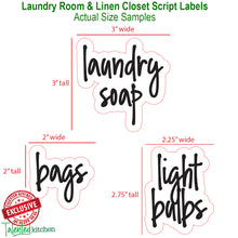 Load image into Gallery viewer, Script Laundry Room Label Set, 141 Black Labels