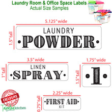 Load image into Gallery viewer, Farmhouse Laundry Room Label Set, 138 Black Labels