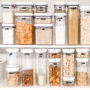Medium Size Script Pantry Labels, 375 Black Labels