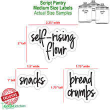 Load image into Gallery viewer, Medium Size Script Pantry Labels, 375 Black Labels