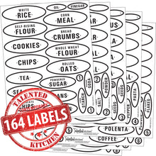 Load image into Gallery viewer, Contemporary Pantry Label Set, 164 Black Labels